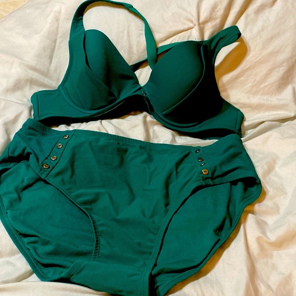 Plus size swim suit green - Picture 2 of 2